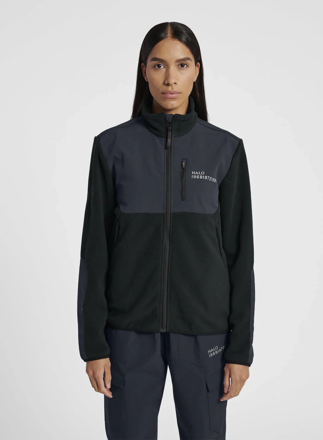 Halo - Fleece jakke - Black 2001 - Blocked Zip Fleece - Stilkompagniet.dk