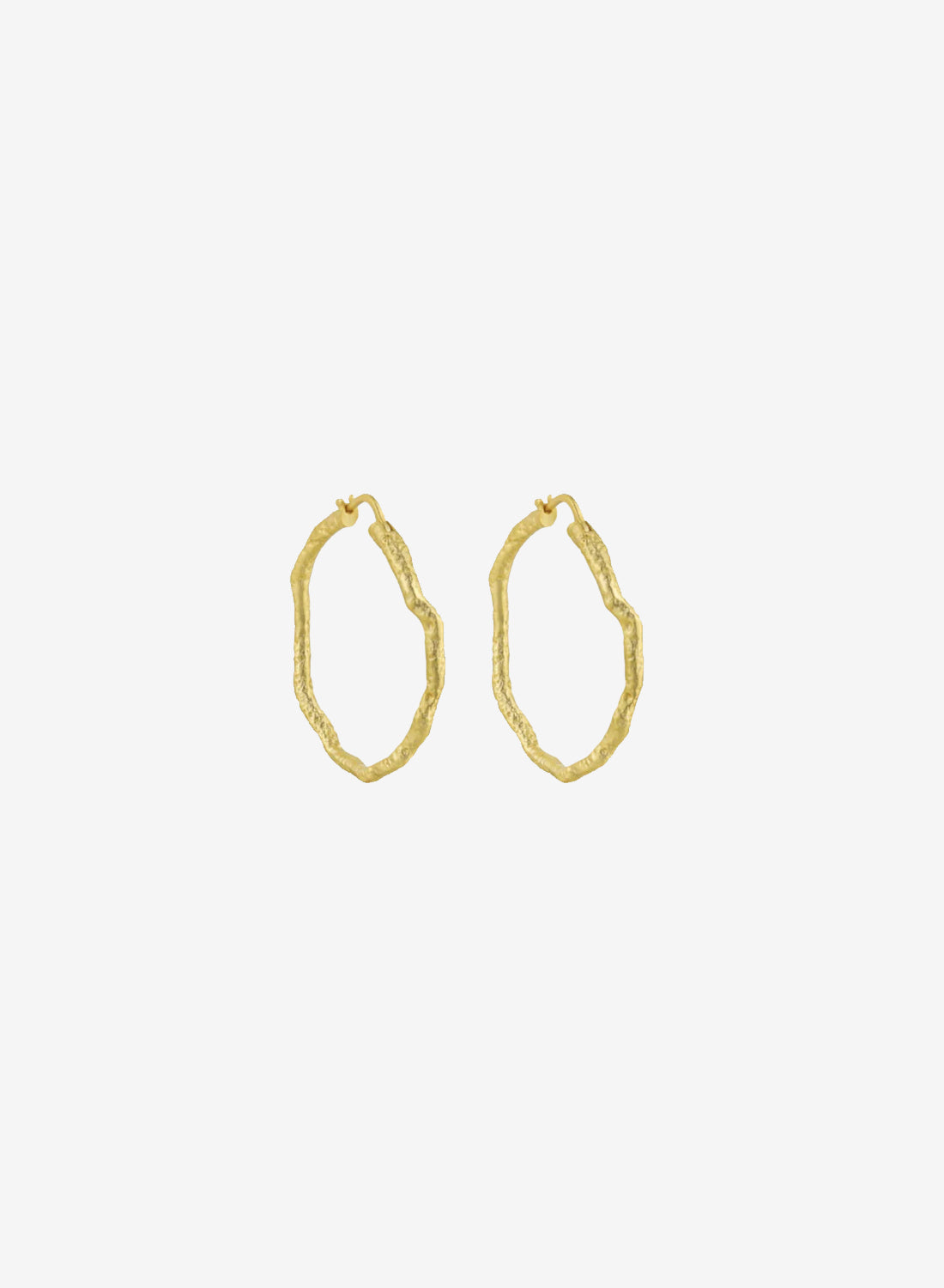 Andcopenhagen - Hammered hoops Big - 18 karat guldbelagt sterlingsølv- Sicca Gold