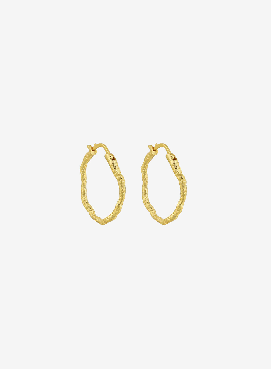 Andcopenhagen - Hammered hoops small - 18 karat guldbelagt sterlingsølv- Sicca Gold