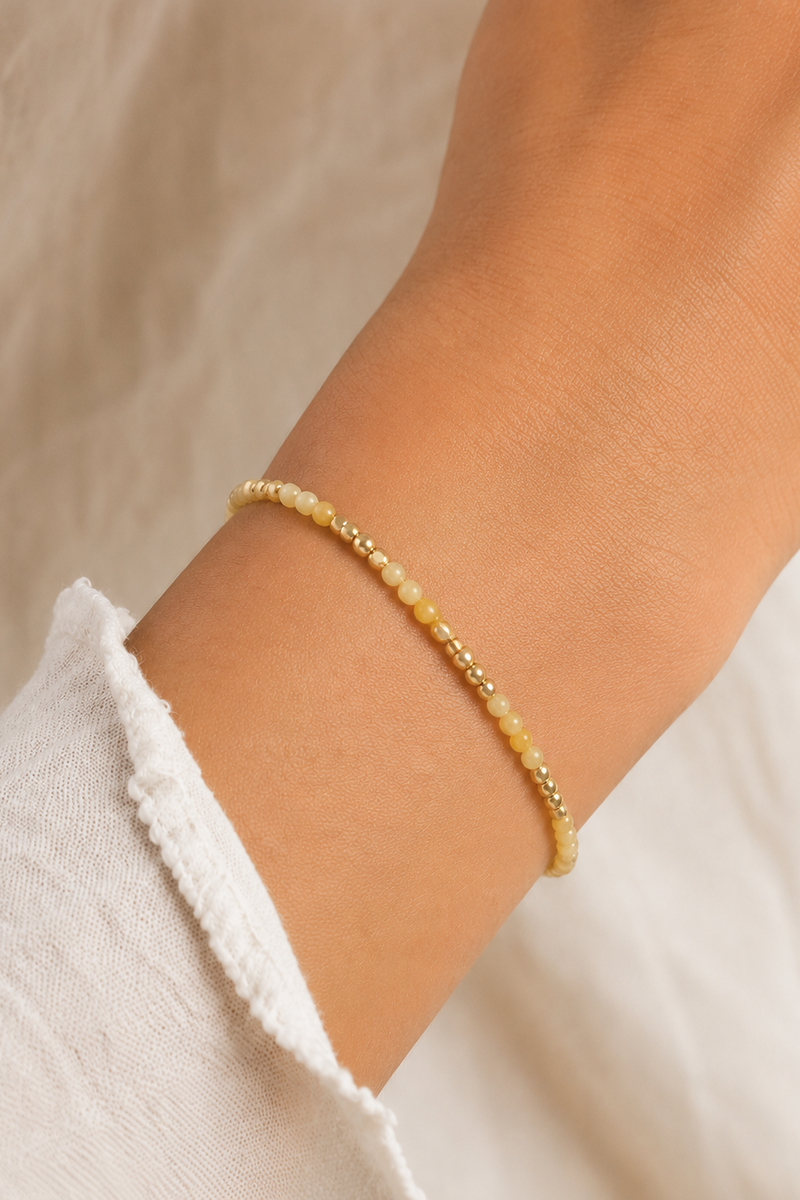 IBU Jewels - Armbånd - Yellow Jade - Lulu Liv - AQ27