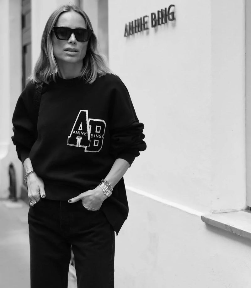 Anine Bing - Sweatshirt - Black - Miles Letterman