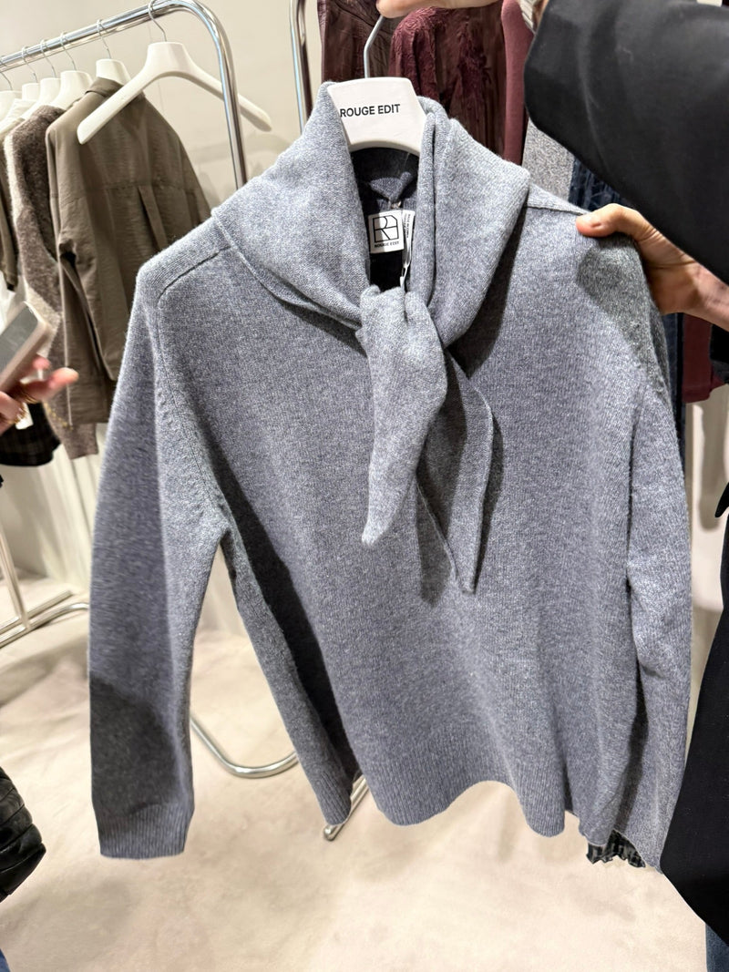 Rouge Edit - Striktrøje - Dark Grey Melange - Kate