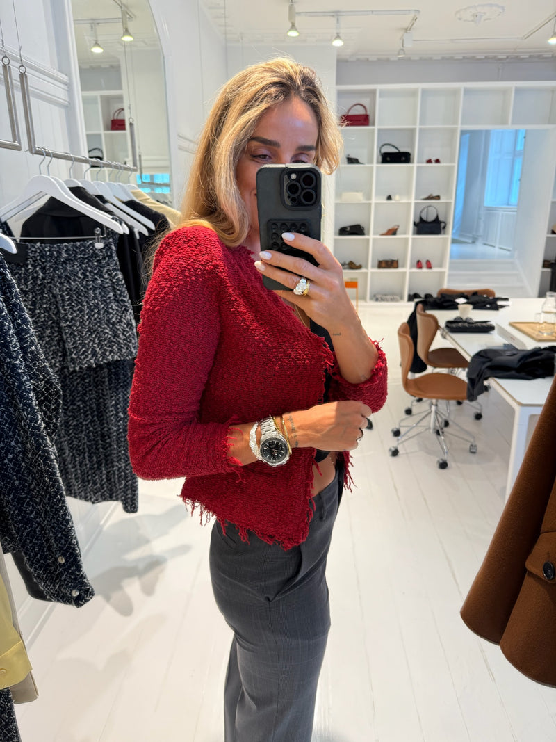 IRO - Cardigan - Rød - Shavani fringed Cardigan
