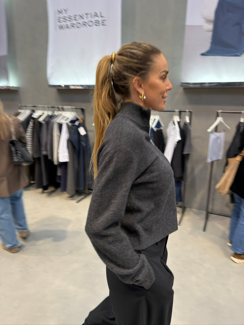 My Essential Wardrobe - Cardigan - Dark Grey Melange - Tracy