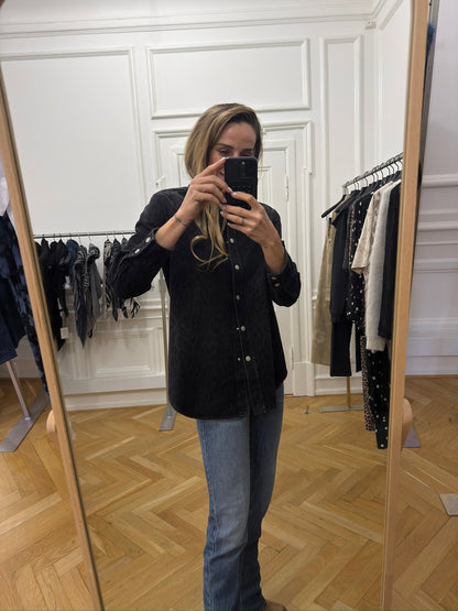 Lala Berlin - Denimskjorte - Leo Washed Black - Lala Overshirt 1, billede 4