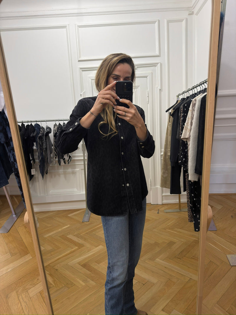 Lala Berlin - Denimskjorte - Leo Washed Black - Lala Overshirt 1