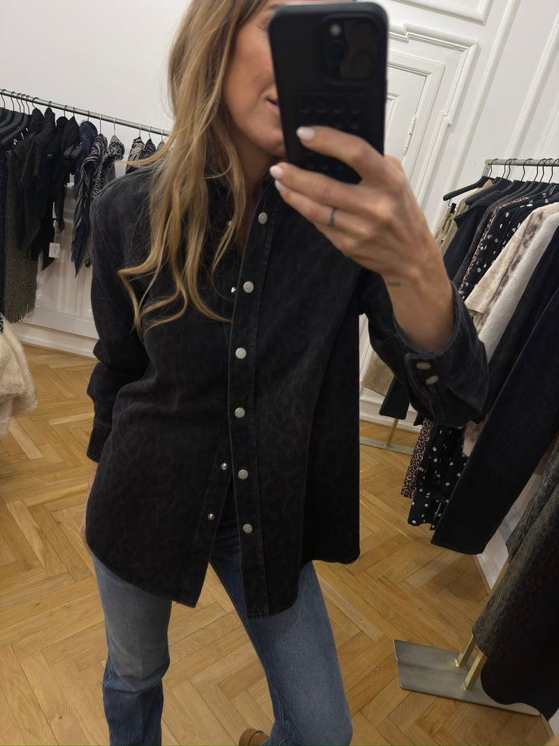 Lala Berlin - Denimskjorte - Leo Washed Black - Lala Overshirt 1