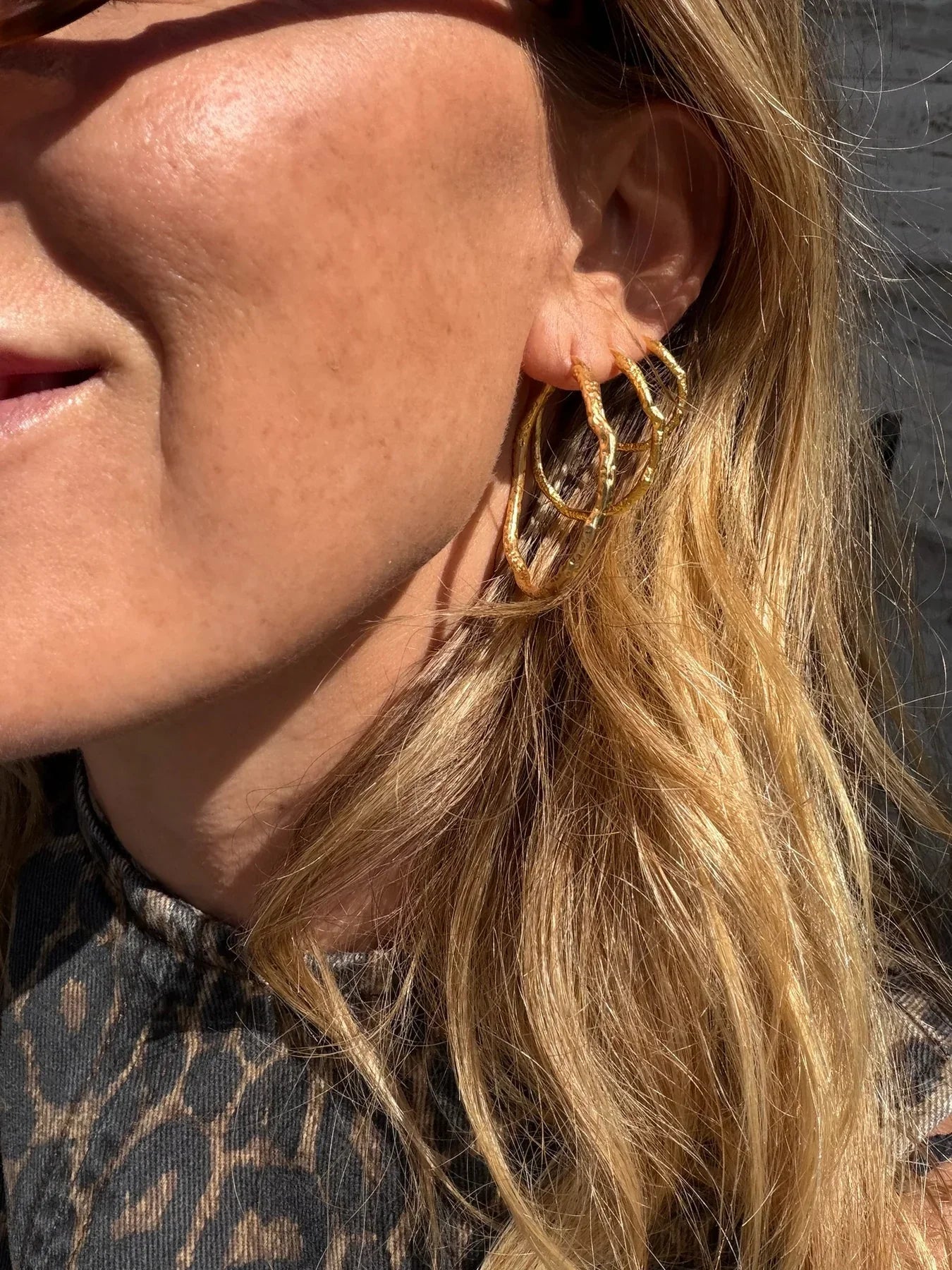 Andcopenhagen Jewelry - Øreringe hoops - 18 karat guldbelagt messing - Sicca medium