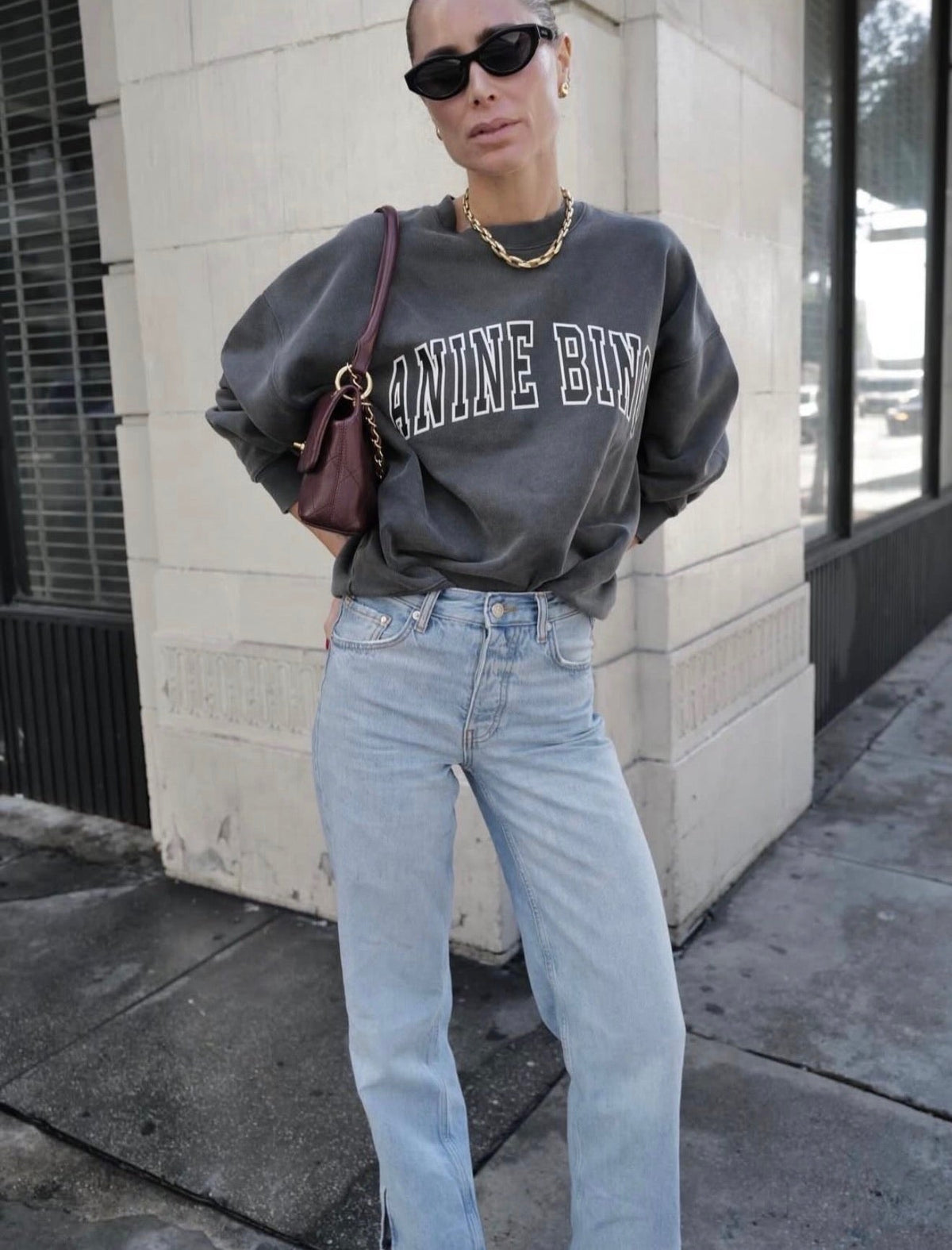 Anine Bing - Sweatshirt - Washed Black - Miles New Classic