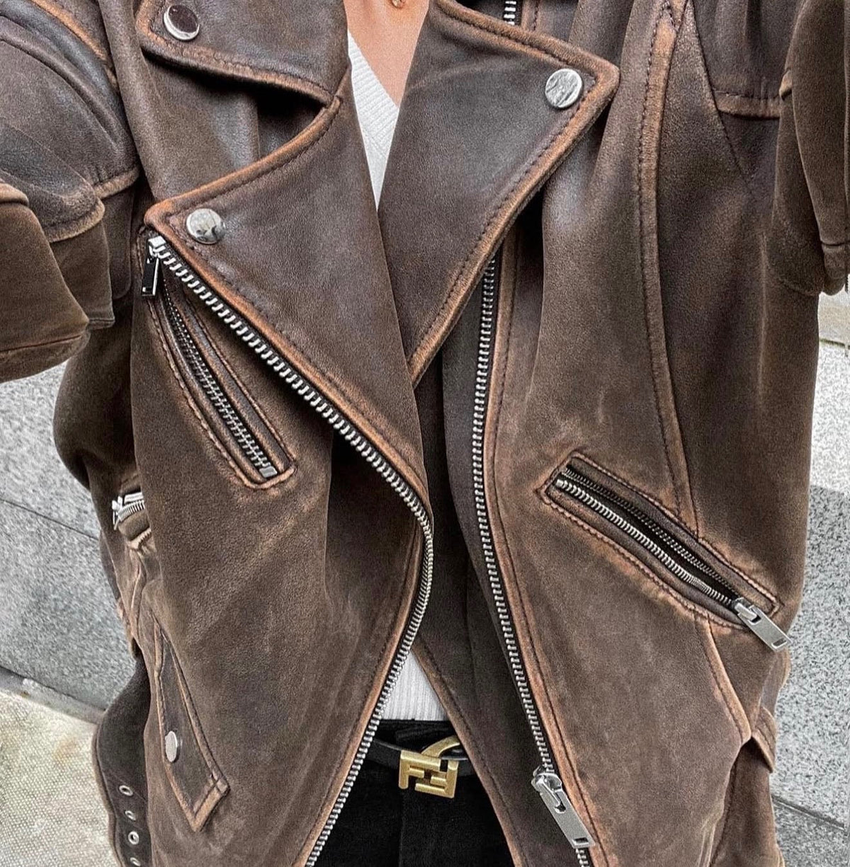 Læderjakke - Brown - MWGilo - MY ESSENTIAL WARDROBE