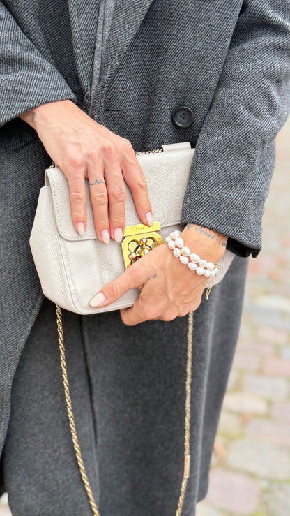 Chloé - Elsie Leather Shoulder Bag - beige skuldertaske - secondhand