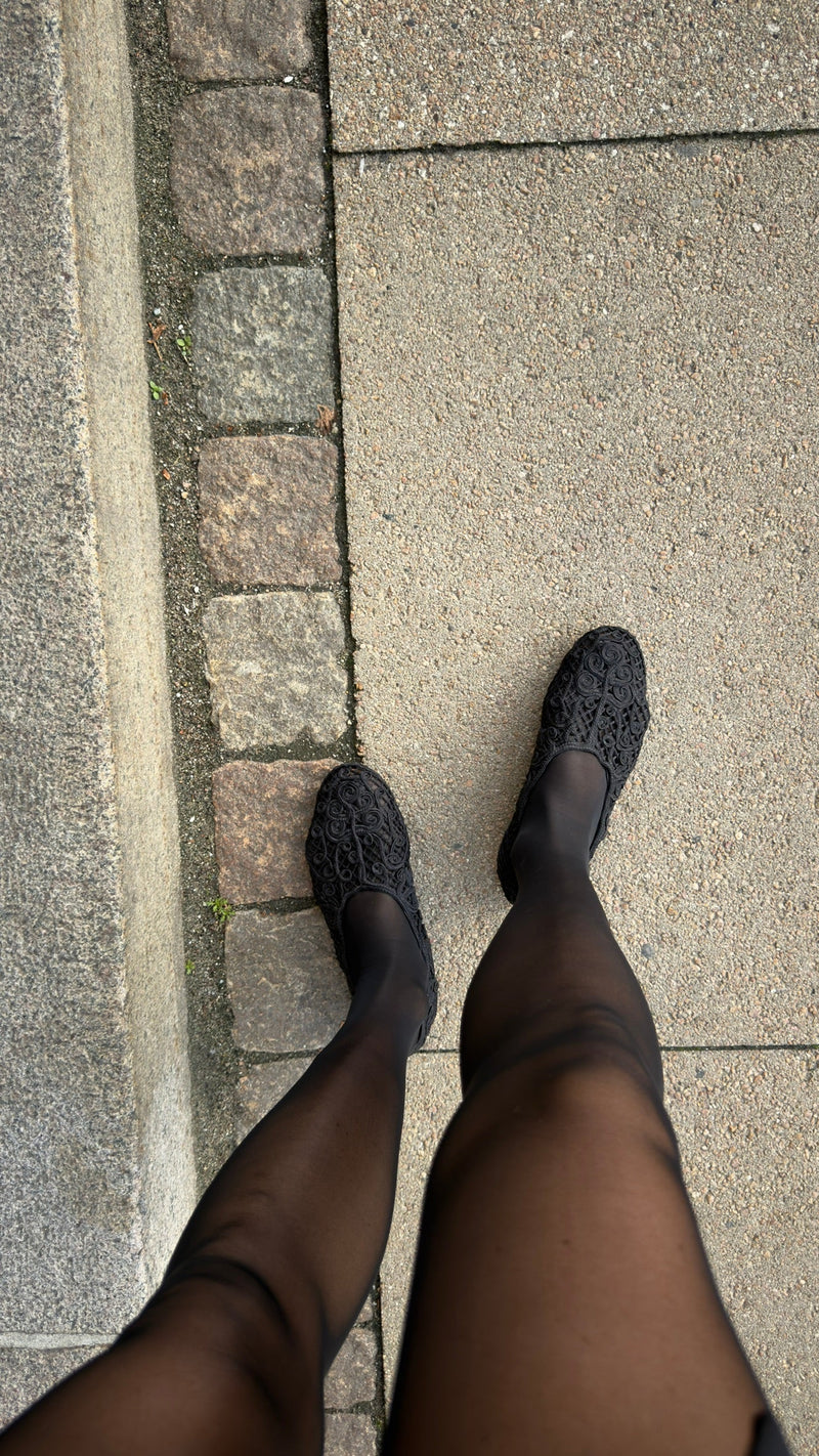 Odissi - Ballerina - Black - Iris Crocheted Flat