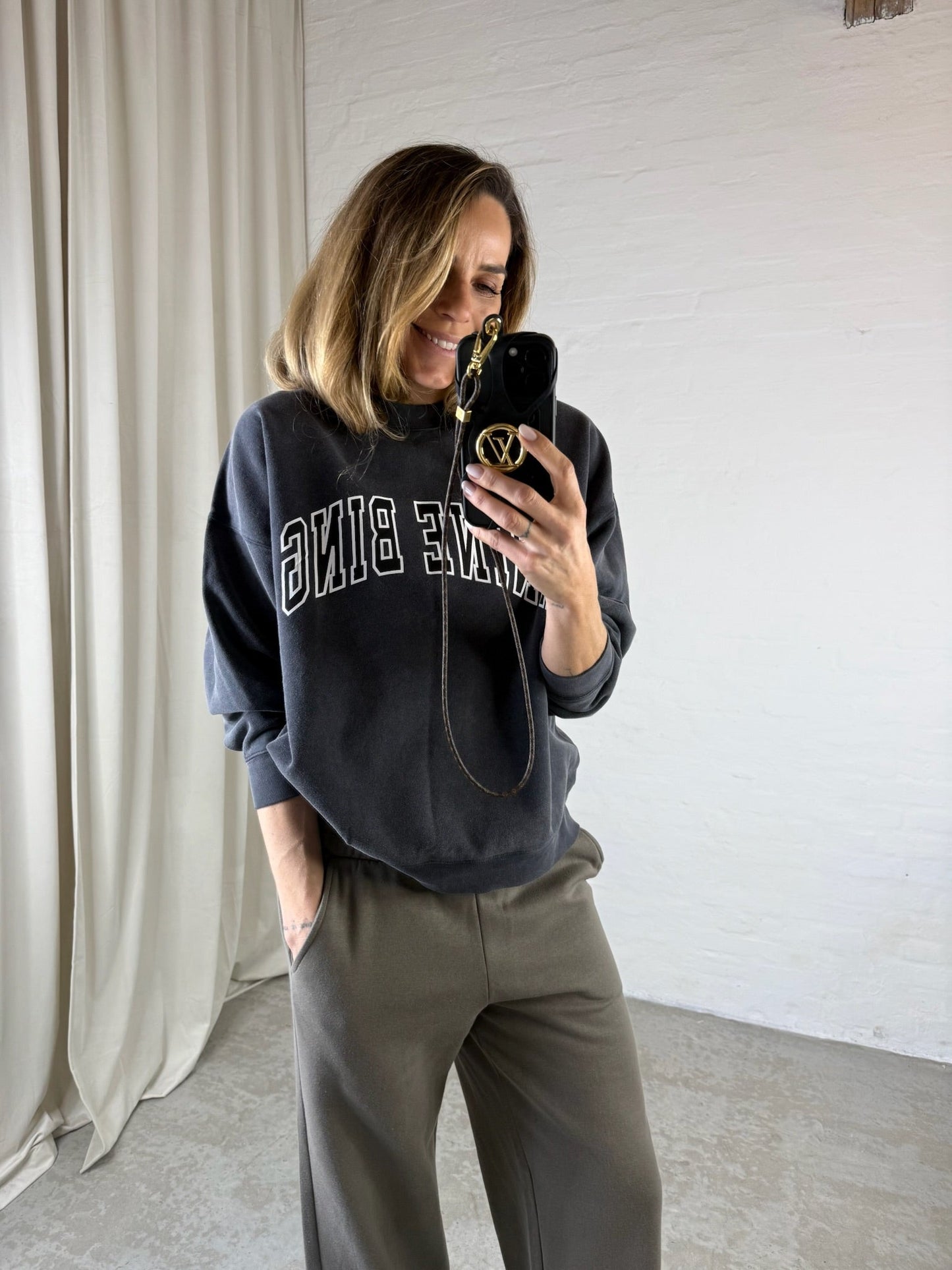 Anine Bing - Sweatshirt - Washed Black - Miles New Classic