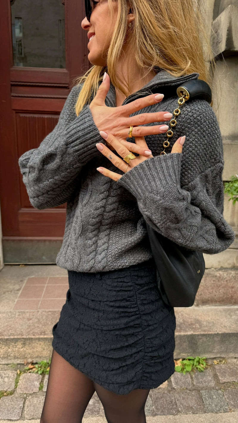 The Garment - Sweater - Grey Melange - Como Zip