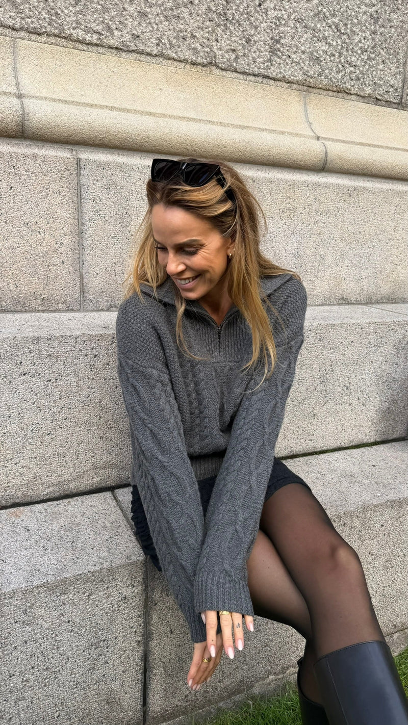 The Garment - Sweater - Grey Melange - Como Zip