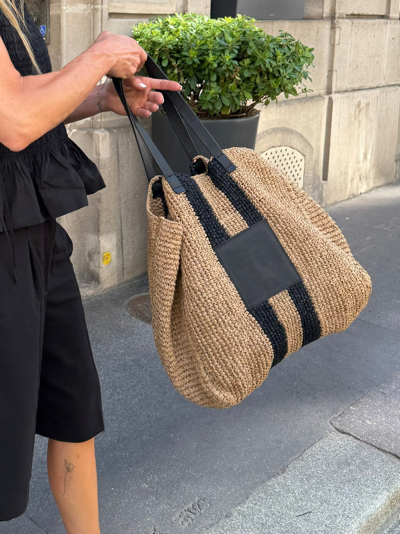 The Garment - Strandtaske - Natural/black - Raffia 22576