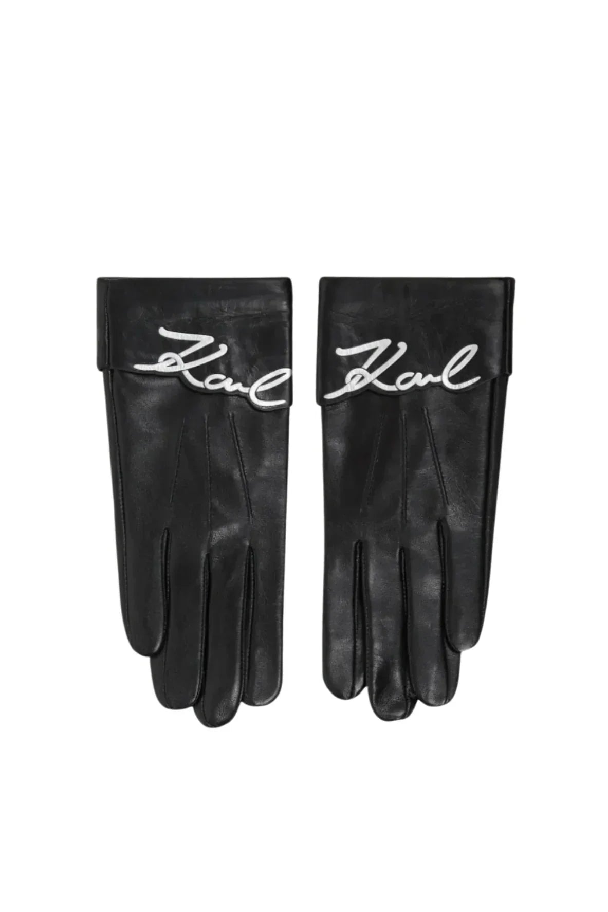 Karl Lagerfeld - Læder handsker - Sort - SIGNATURE LEATHER FF GLOVE - Stilkompagniet.dk