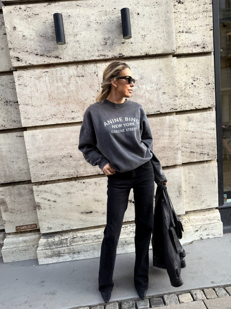 Anine Bing - Sweatshirt - Washed Black - Miles NY