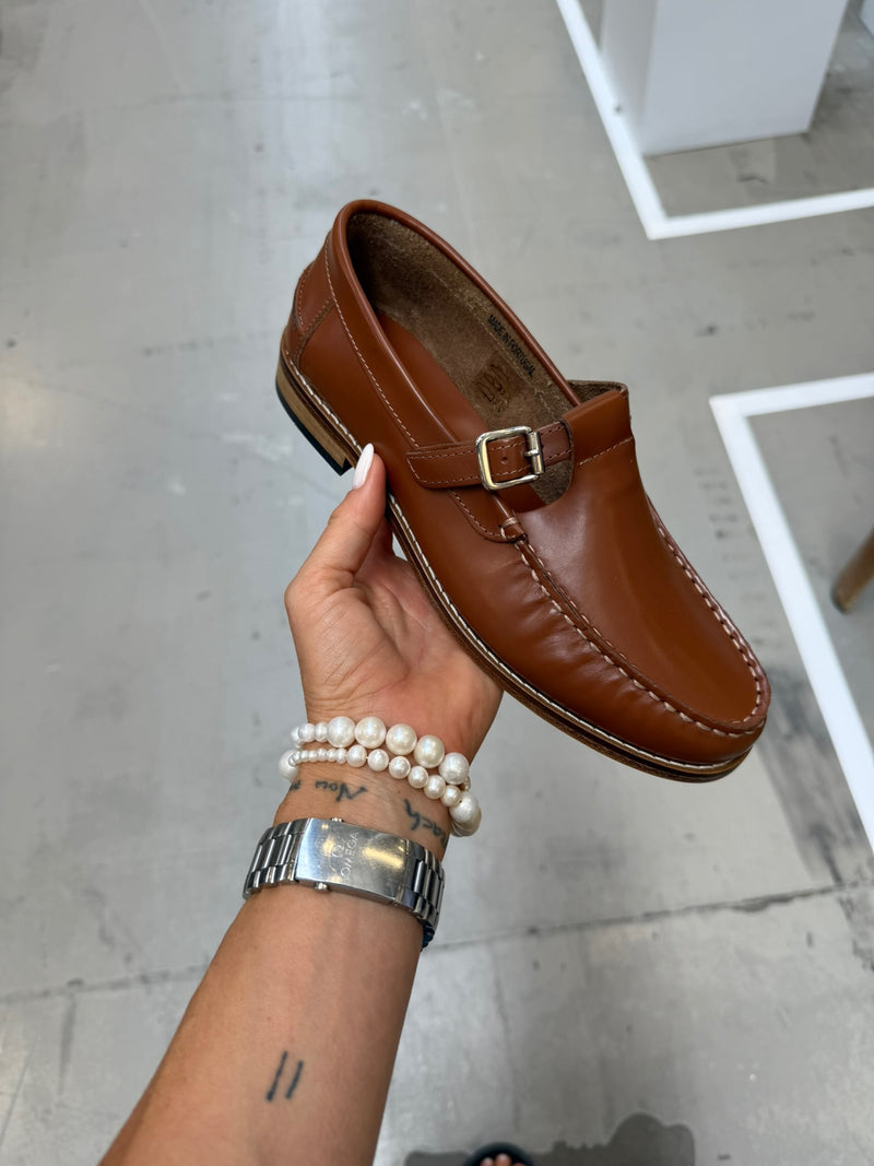 Dico - Læder Loafers - Hazelnut - T-Bar