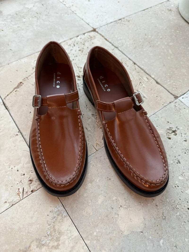 Dico - Læder Loafers - Hazelnut - T-Bar