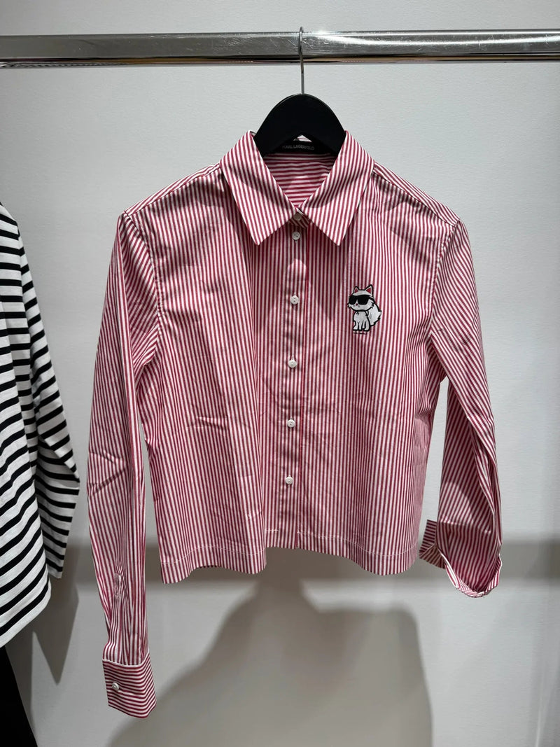 Karl Lagerfeld - Skjorte - Sage White stripes - Choupette Cropped