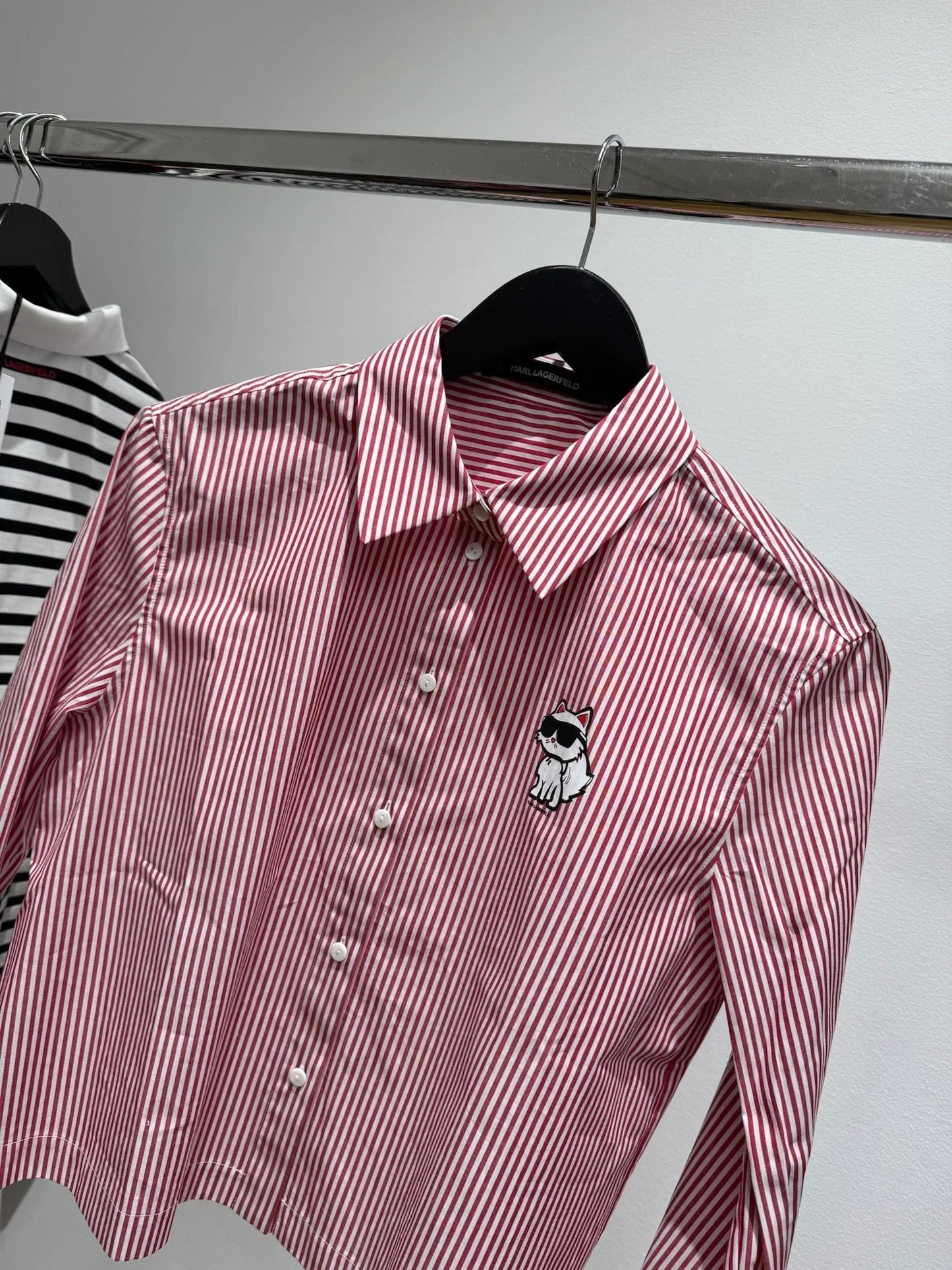 Karl Lagerfeld - Skjorte - Sage White stripes - Choupette Cropped