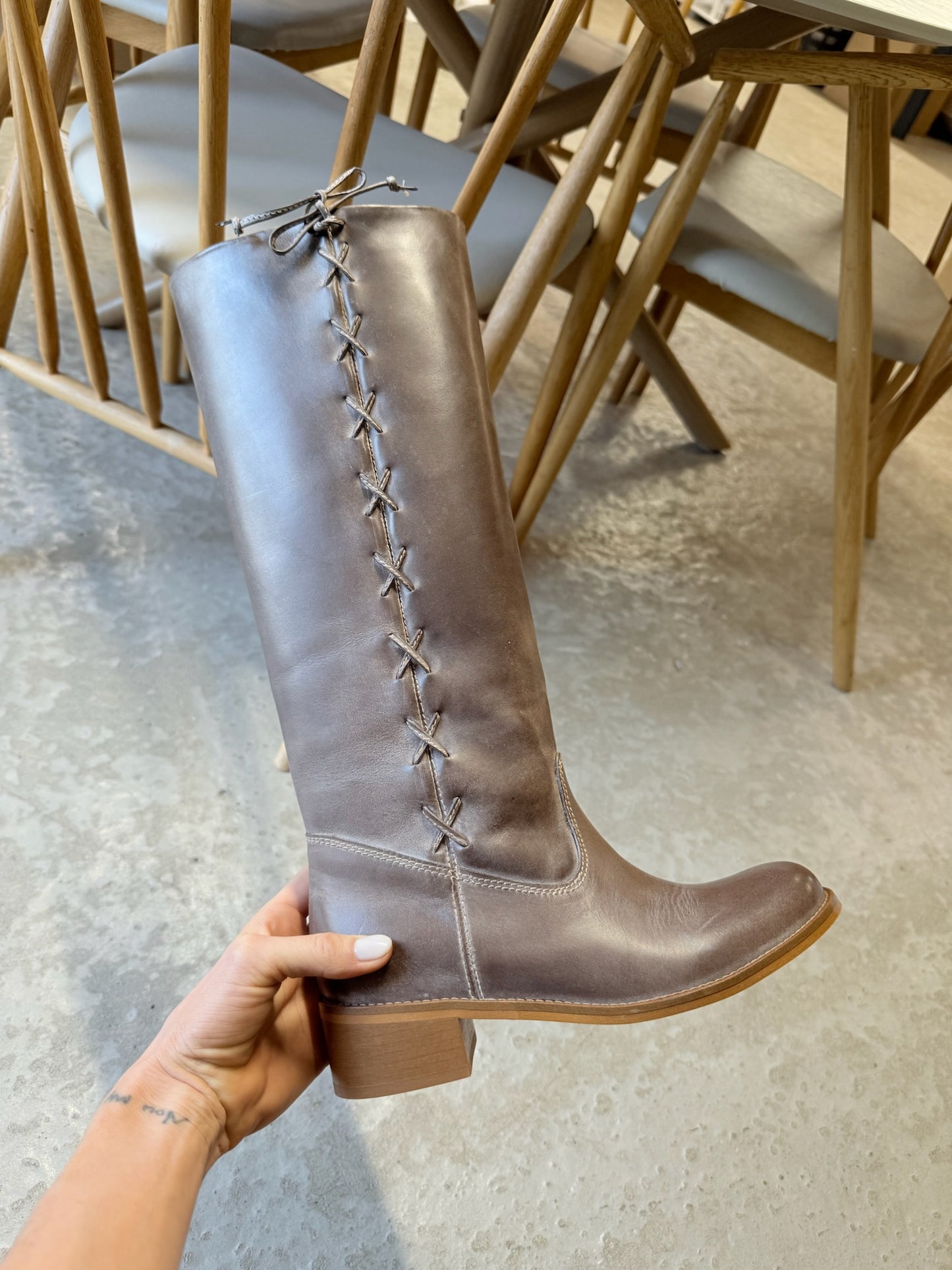 Dico - Læder Støvle - Dark Brown - Ann Gaucho Laces sss