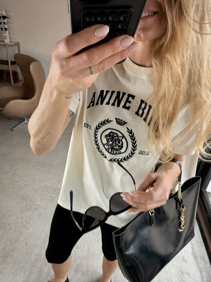 Anine Bing - T-shirt - Washed Cream - Jaylin Collegiate