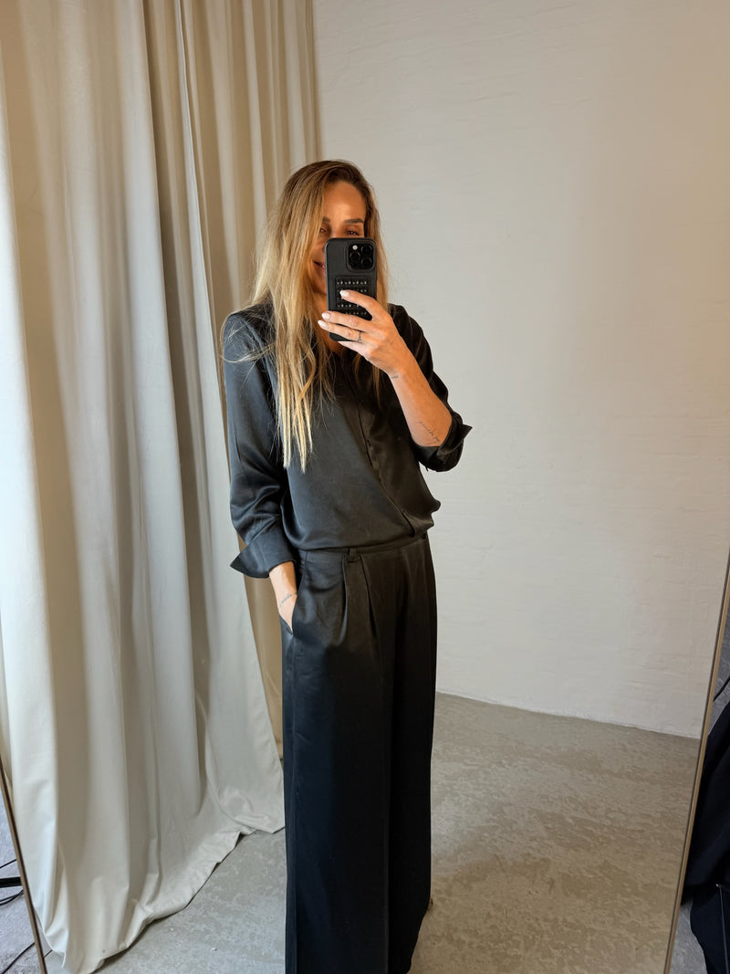 My Essential Wardrobe - Bukser - Asphalt/Grey - Estelle Wide