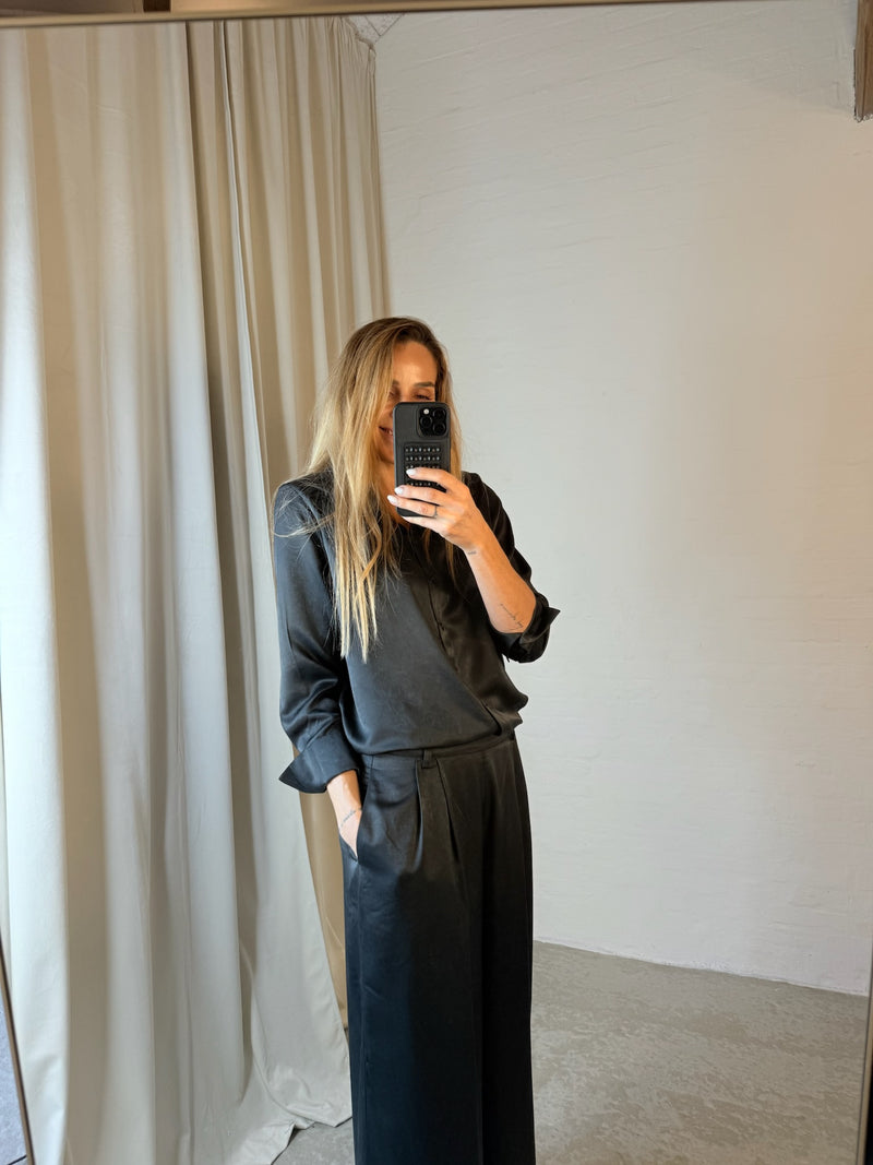 My Essential Wardrobe - Skjorte - Black - Silk
