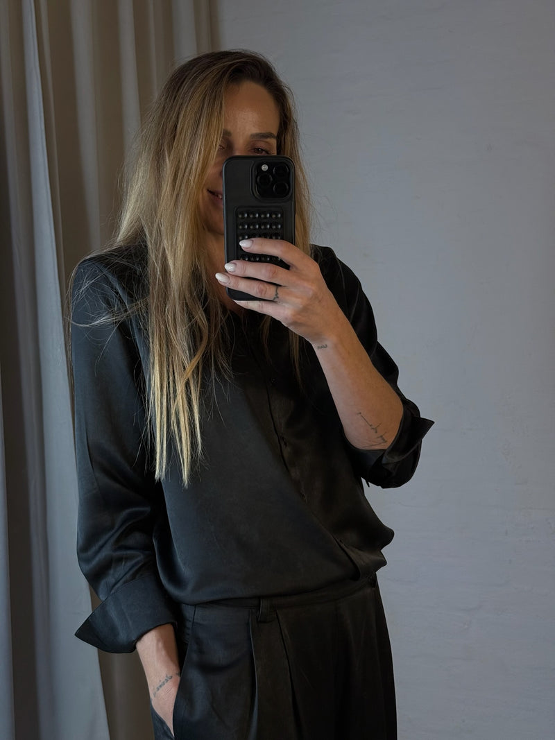 My Essential Wardrobe - Skjorte - Black - Silk