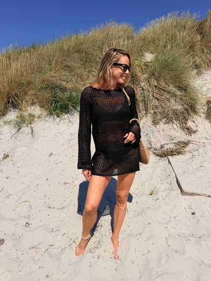 The Collection - Hæklet strandkjole - Sort - Sylvia