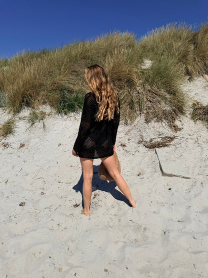 The Collection - Hæklet strandkjole - Sort - Sylvia
