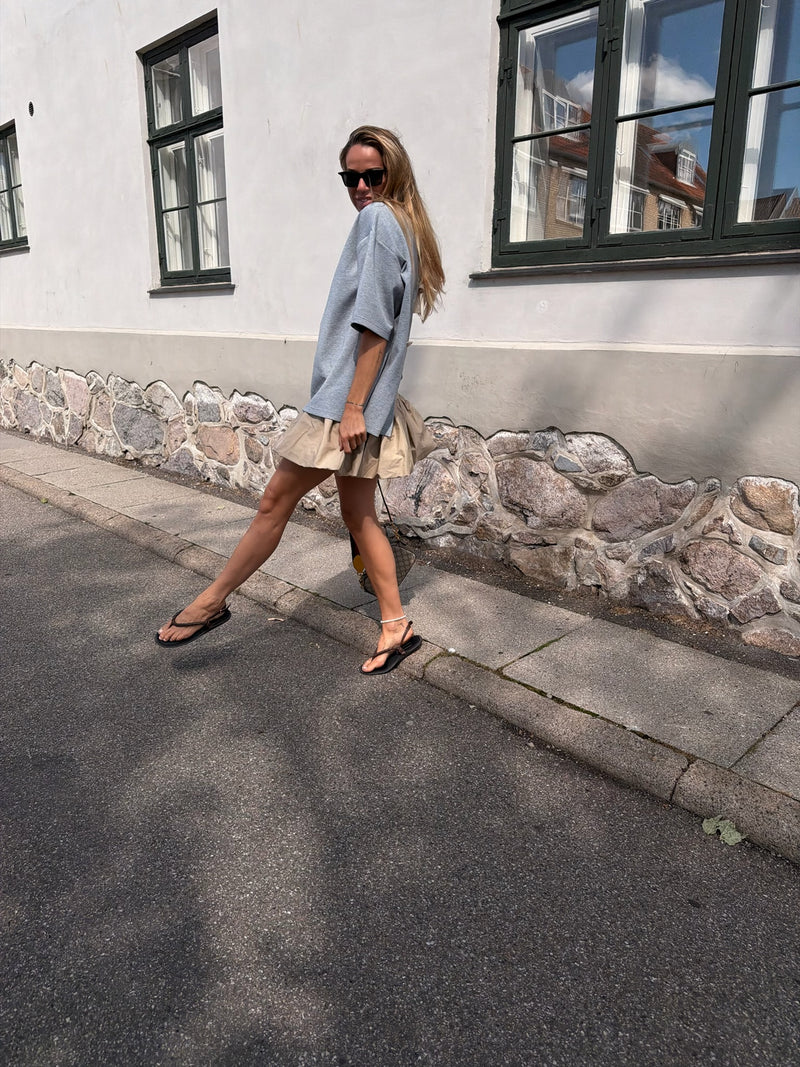 Ganni - Nederdel - Warm Sand - Double Cotton Mini Skirt