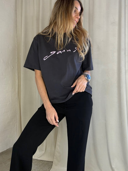 Ganni - T-shirt - Grå - Relaxed Fit
