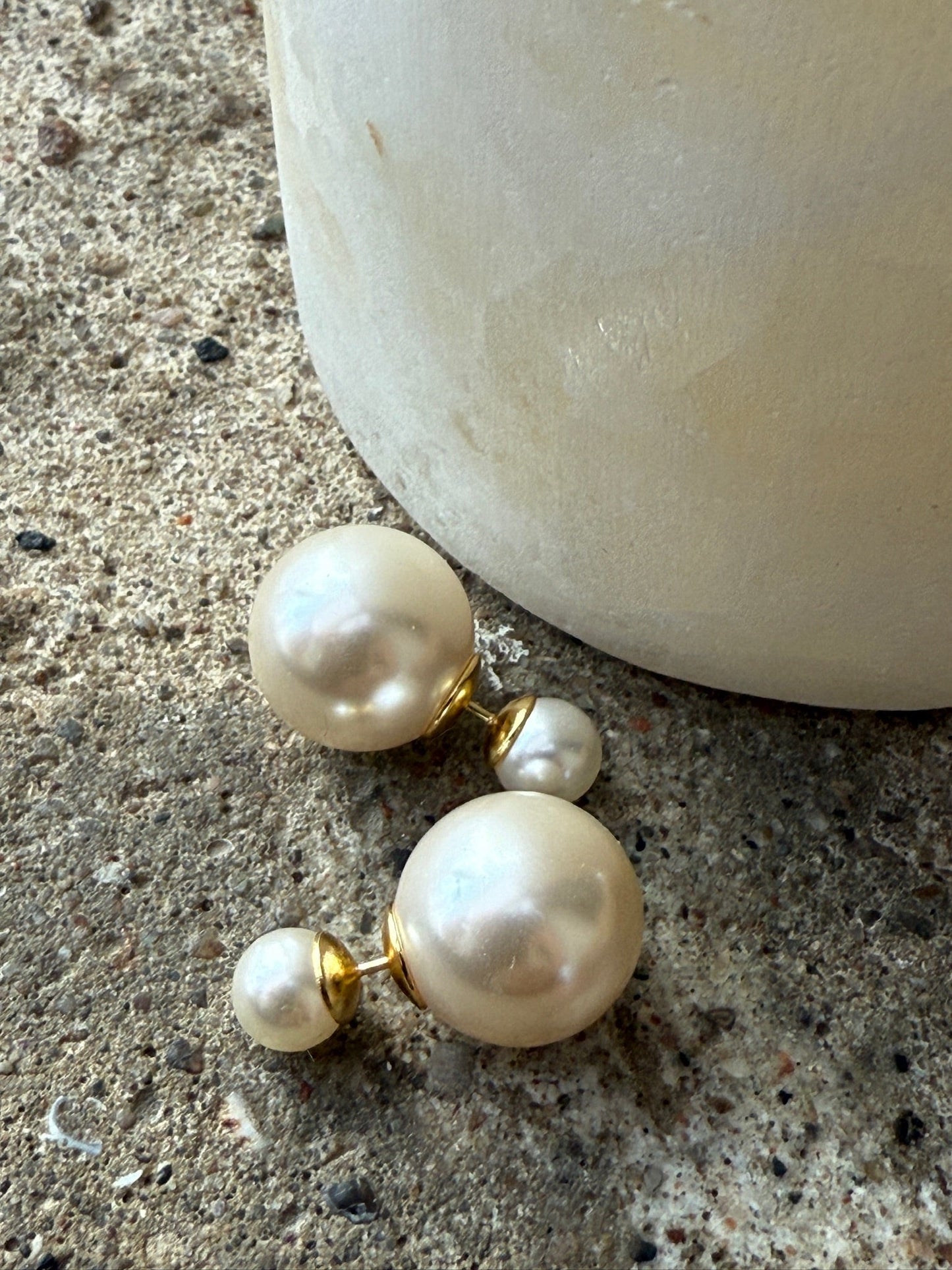 Andcopenhagen - Sophie double pearl Øreringe - 18 karat guldbelagt sterlingsølv