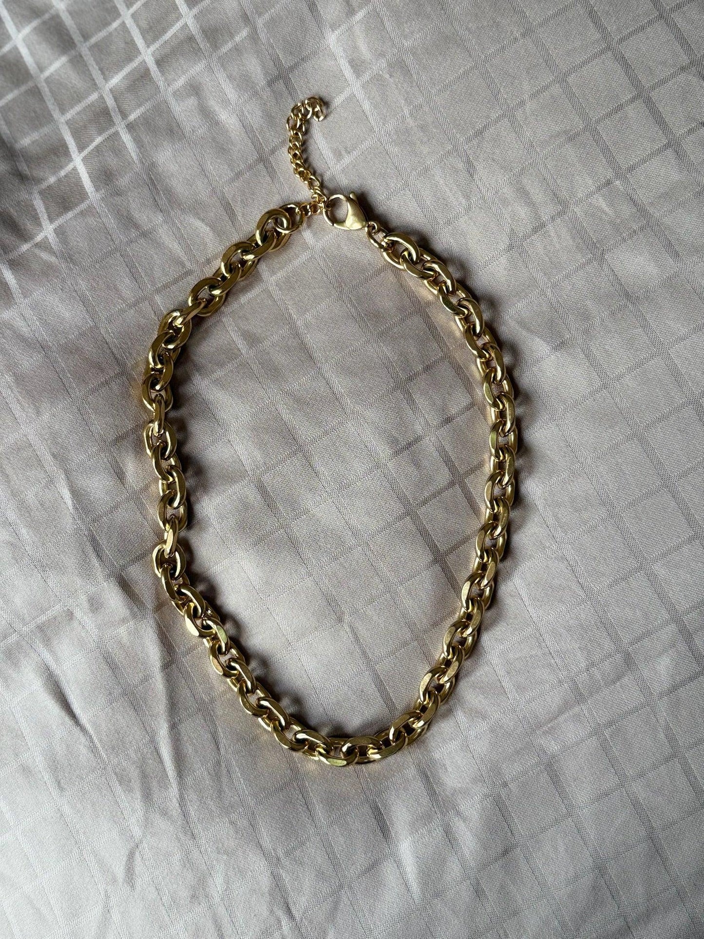 Andcopenhagen Jewelry - Halskæde - 18 karat guldbelagt rustfri stål- Bred Chunky Chain Maya