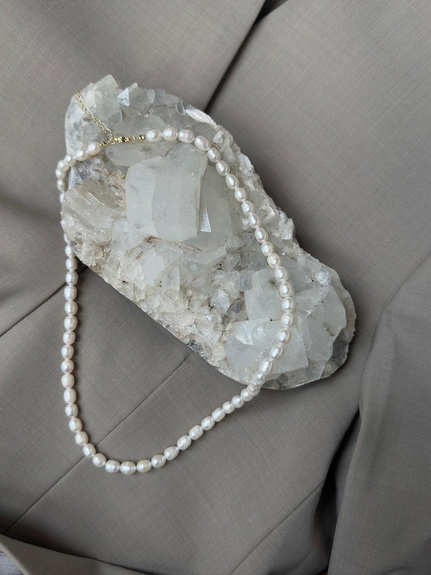 Andcopenhagen - Halskæde - 18 karat guldbelagt stainless steel - Mana Long perle