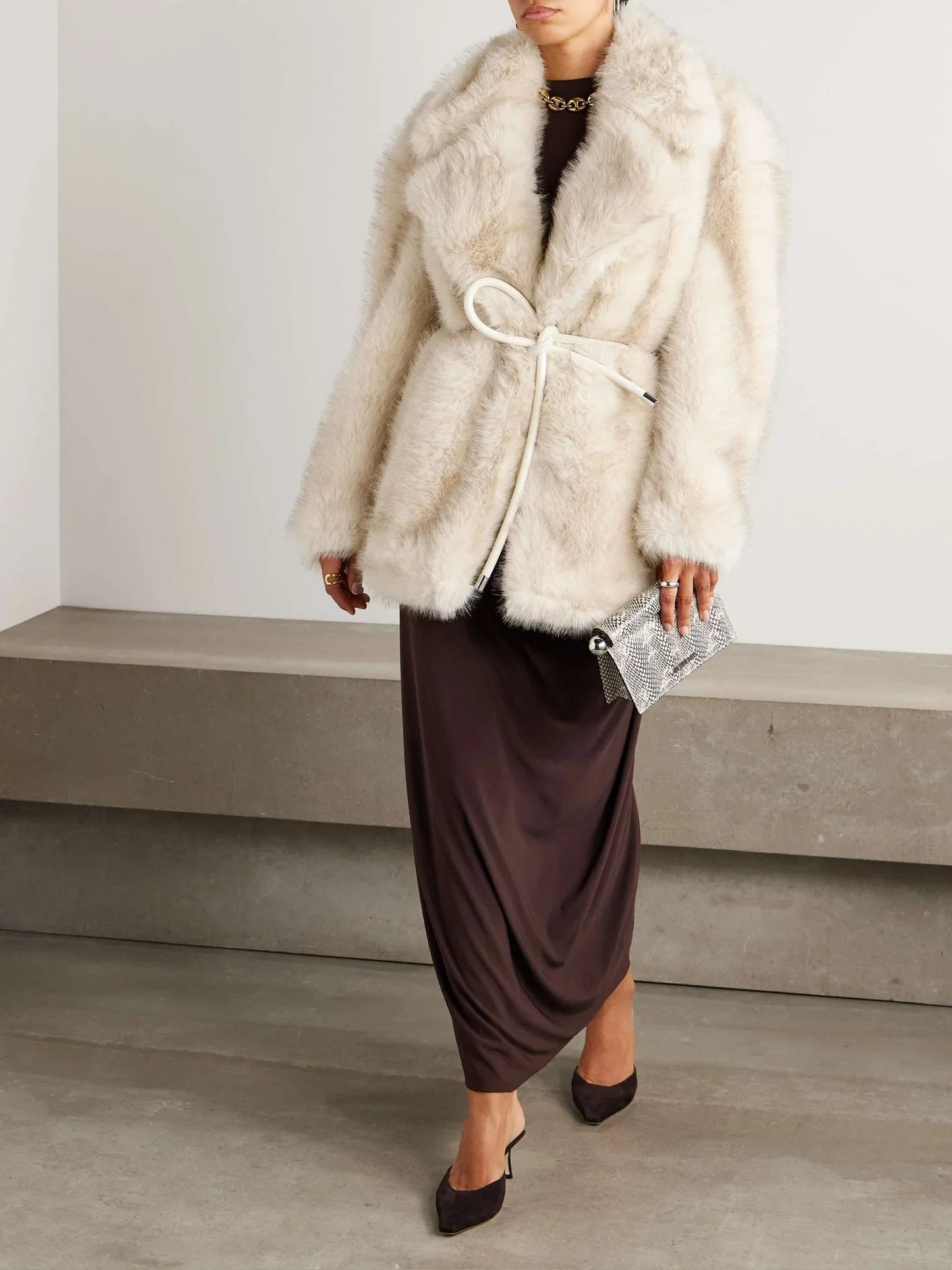 Sportmax - Pels Jakke - Beige - Rosaria