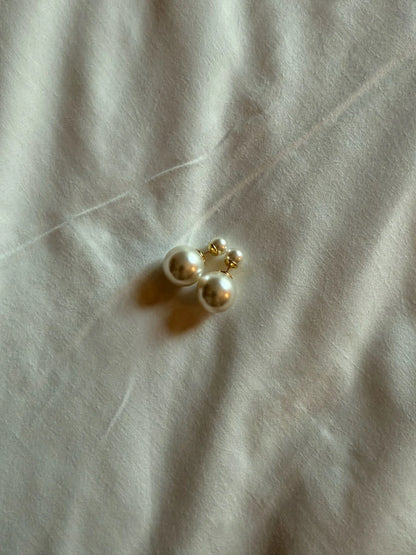 Andcopenhagen - Sophie double pearl Øreringe - 18 karat guldbelagt 925 sterlingsølv