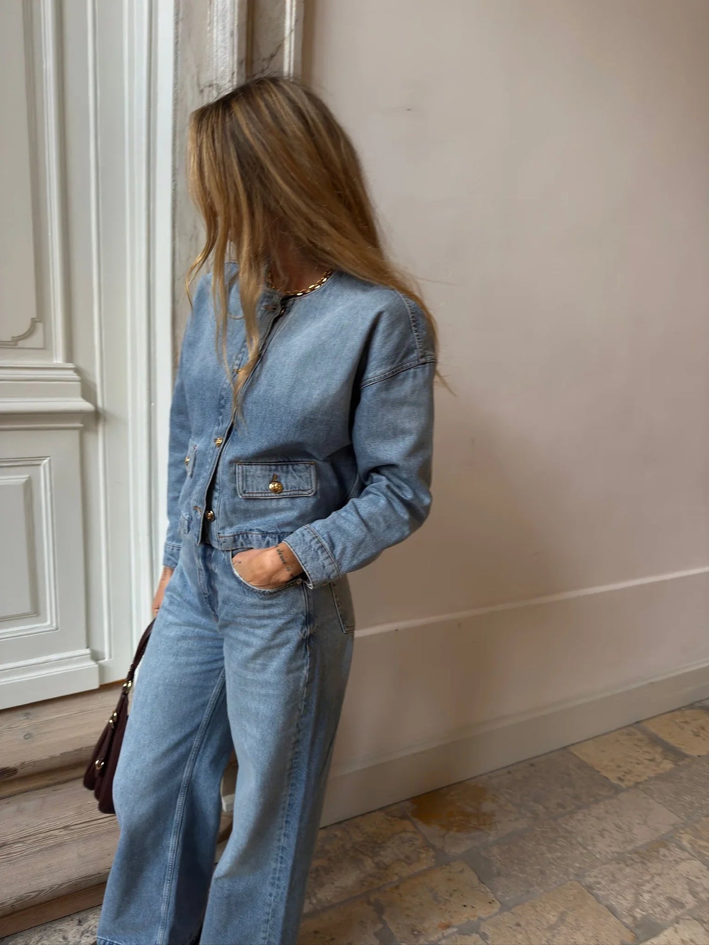 Anine Bing - Denimjakke - Caspian Blue - Blanche