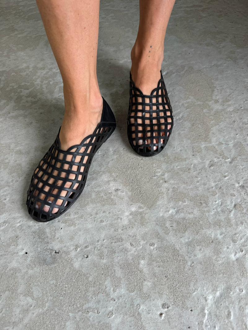 Gia Borghini - Sandal - Black - Peek-a-boo Ballerina