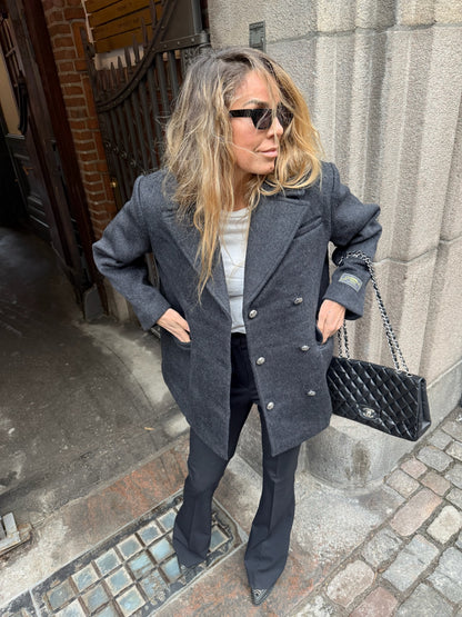 Ganni - Trenchcoat - Grå - Doublebreasted Blazer