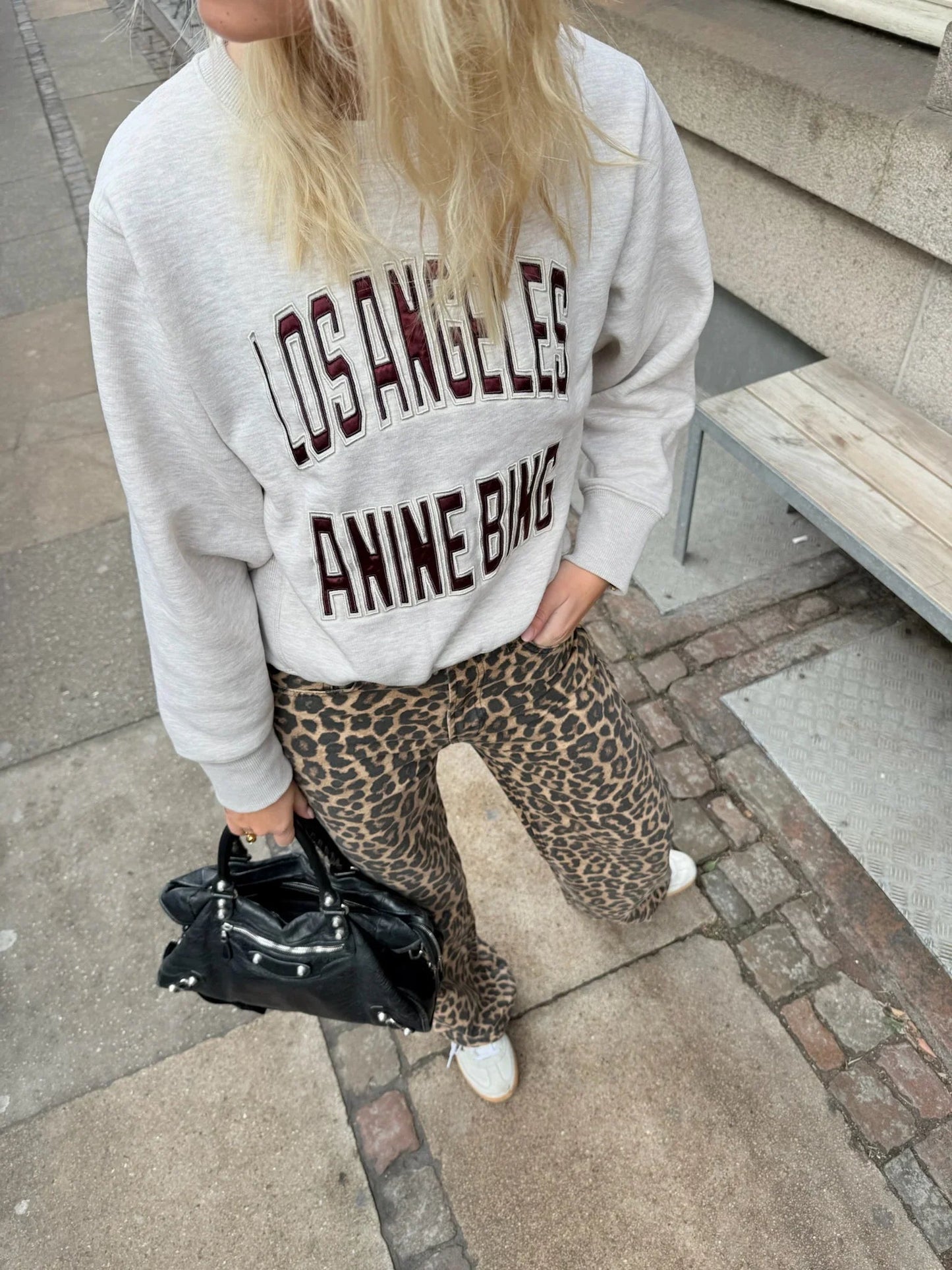 Anine Bing - Sweatshirt - Oat Melange - Harry Shrunken