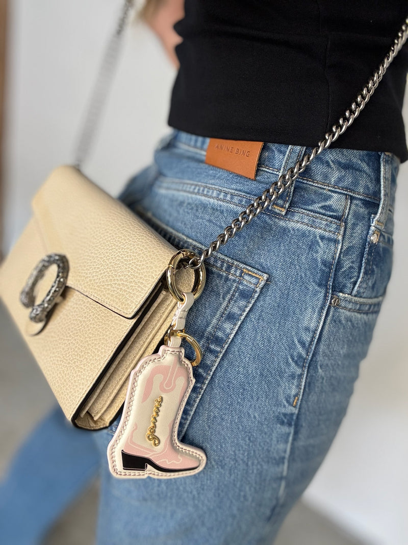 GANNI - Nøglering - Pink Western Boot Keyring