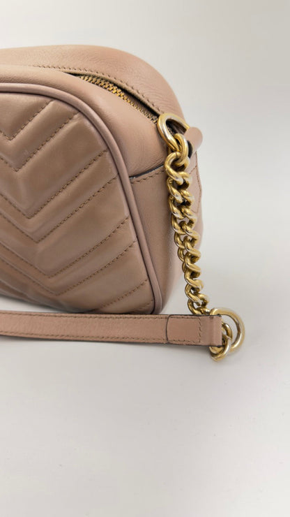 Gucci - GG Marmont Matelassé Mini - beige crossbody taske - secondhand