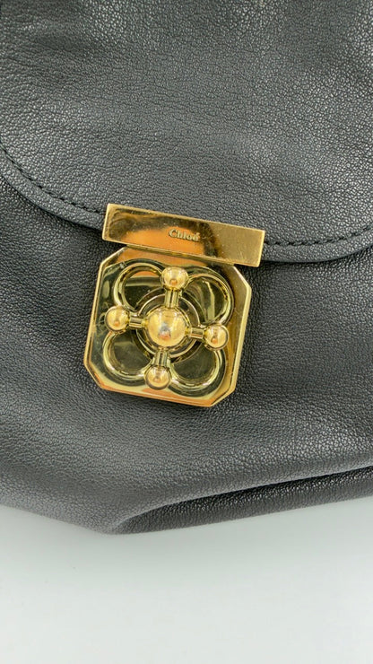 Chloé - Elsie Leather Tote - mørkegrå håndtaske - secondhand