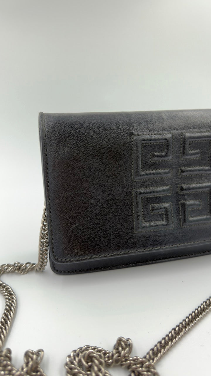 Givenchy - 4G Leather Chain Crossbody - sort skuldertaske - secondhand