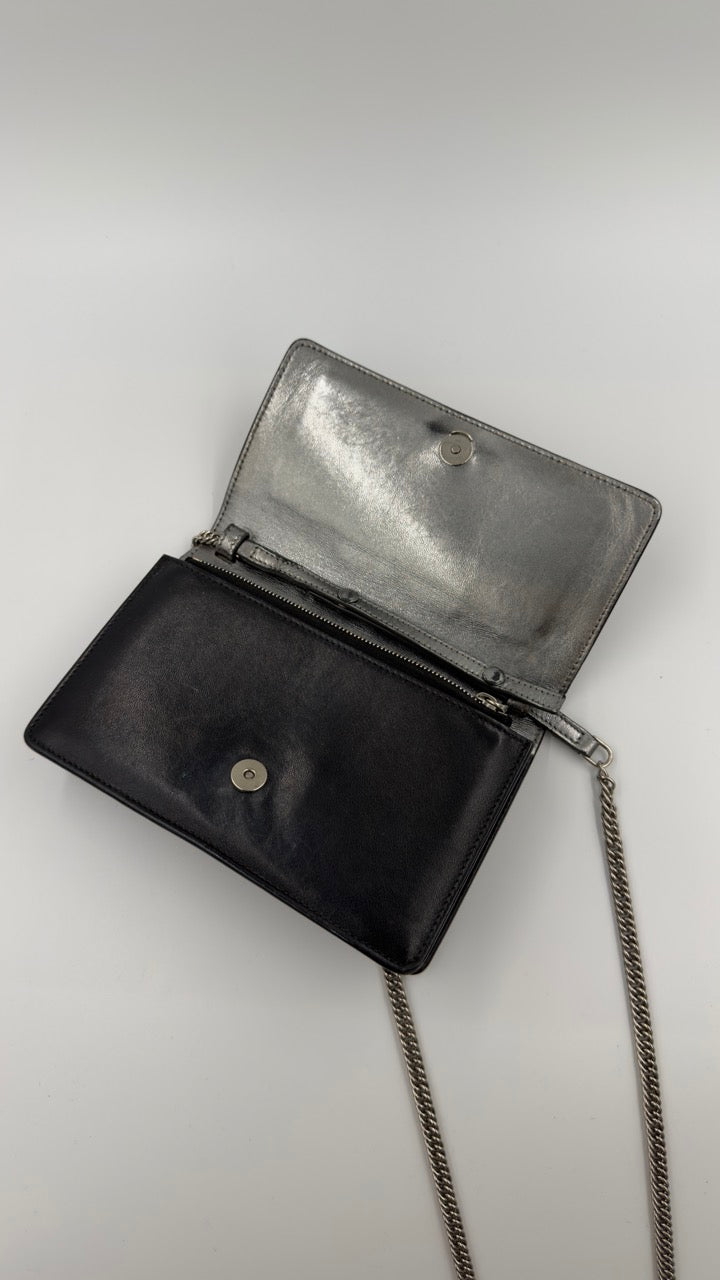 Givenchy - 4G Leather Chain Crossbody - sort skuldertaske - secondhand