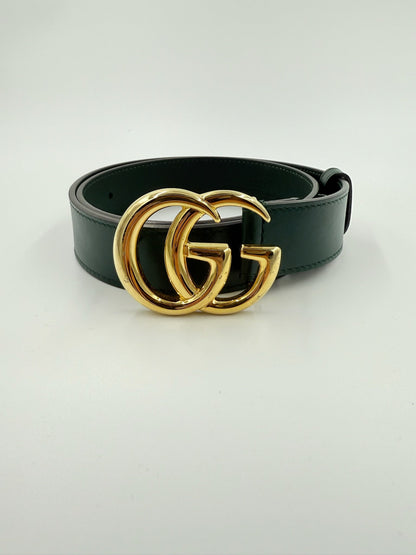 Gucci - Bælte - GG Marmont - Dark green - Secondhand